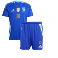 Camiseta Argentina Lionel Messi #10 Visitante Equipación para niños Copa America 2024 manga corta (+ pantalones cortos)